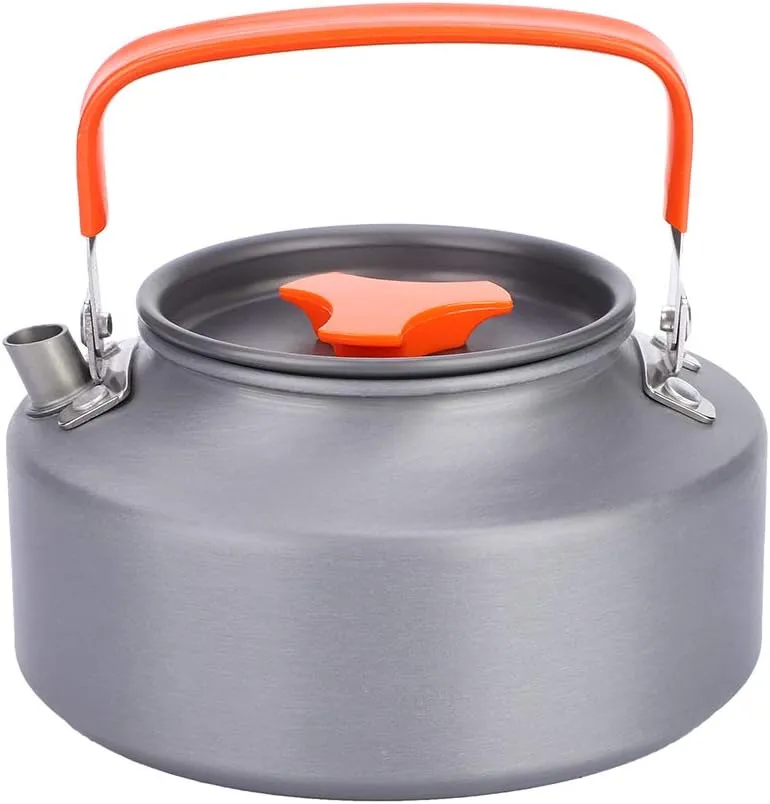 Camping Kettle, Portable 1.1l Aluminum Camping Coffee Pot Kettle Teapot Camping Tea Kettle Teapot for Camping Hiking Kitchen