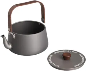 Camping Kettle Tea Kettle Teapot Coffee Pot Water Kettle Cooking Water Boiler Tea Pot for Fishing Barbecue Backpacking Travel, Gray