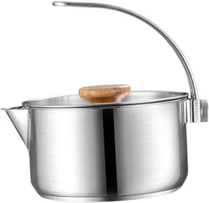 Camping Kettle Water Pot Portable Handle with Lid Water Kettle Coffee Tea Pot for BBQ Backpacking Boiling Water Hiking Trips