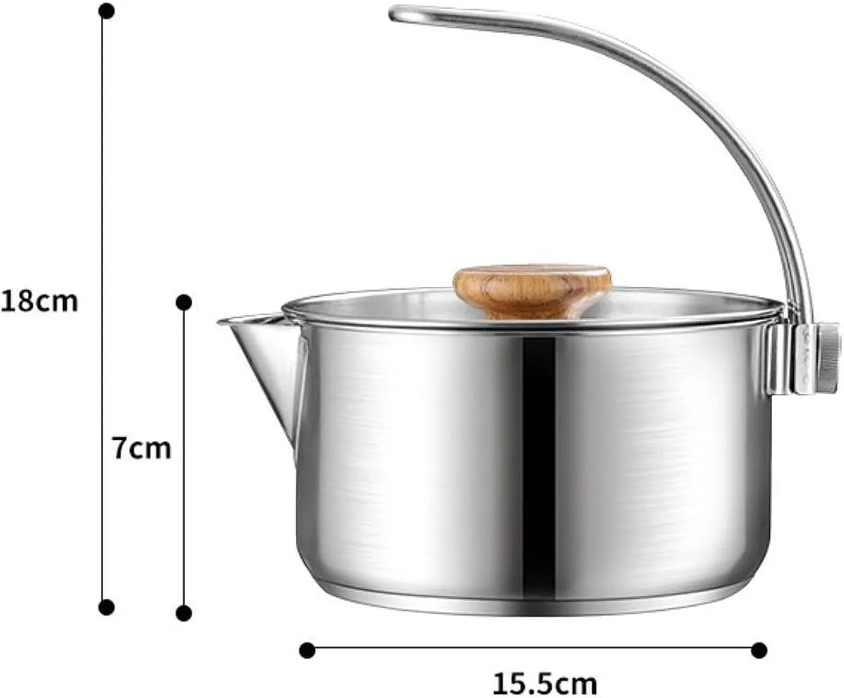 Camping Kettle Water Pot Portable Handle with Lid Water Kettle Coffee Tea Pot for BBQ Backpacking Boiling Water Hiking Trips