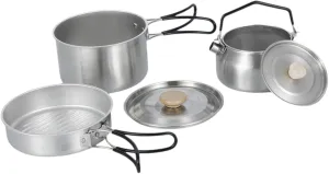 Camping Mess Kit Soup Pot Multipurpose Portable Foldable Handle Camping Cookware Nonstick Frying Pan for Hiking Picnic Home