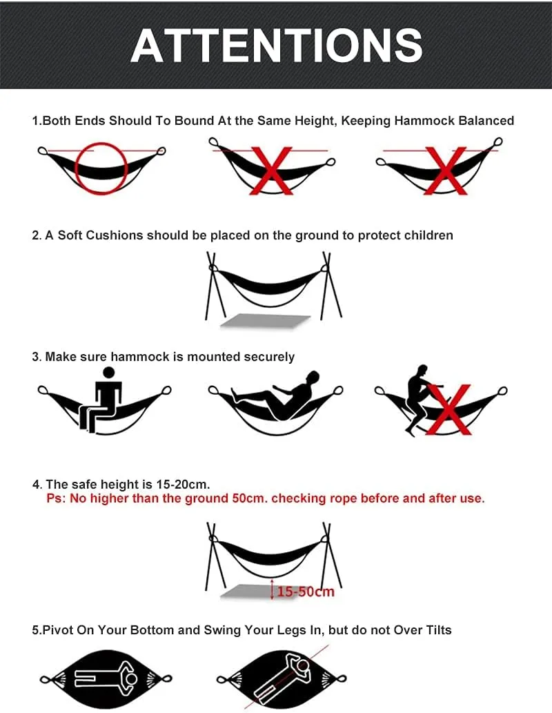 Camping Parachute Hammock 300200Cm Portable Survival Garden Outdoor Furniture Leisure Sleeping Travel Double Hanging Bed Dblue-Blacka