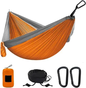 Camping Parachute Hammock 300200Cm Portable Survival Garden Outdoor Furniture Leisure Sleeping Travel Double Hanging Bed Dorange-Grayb