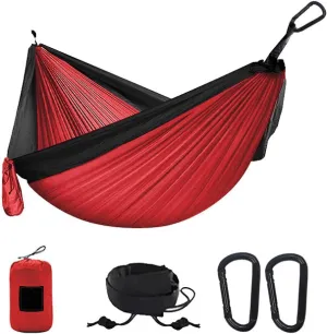 Camping Parachute Hammock 300200Cm Portable Survival Garden Outdoor Furniture Leisure Sleeping Travel Double Hanging Bed Dred-Blackb