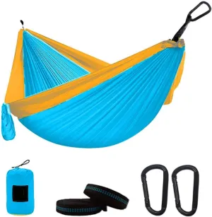 Camping Parachute Hammock 300200Cm Portable Survival Garden Outdoor Furniture Leisure Sleeping Travel Double Hanging Bed Dskyblue-Orangea