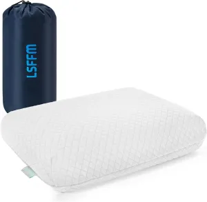 Camping Pillow Lightweight, Easy to Carry, Memory Foam Travel Pillow, Backpacking Pillows, Portable Pillows with Travel Storage Bag, Removable Pillow Cover (White)