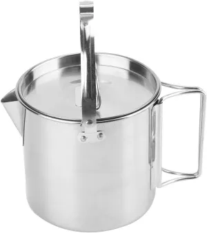 Camping Pot, 1.2L Outdoors Portable Folding Stainless Steel Camping Kettle Picnic Kettle Cookware Coffee Tea for Picnic Camping