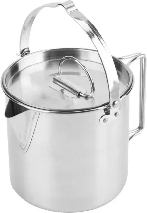 Camping Pot, 1.2L Outdoors Portable Folding Stainless Steel Kettle Cookware Coffee Tea Picnic Camping Pot Applicable to Picnic, Camping, Fishing