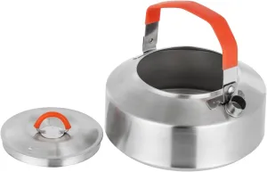 Camping Stainless Steel Kettle, Outdoor Heating Teapot, 1L Pot Kettle Camping Kettle, Portable Durable Bushcraft Gear Open Fire Kettle (1L)