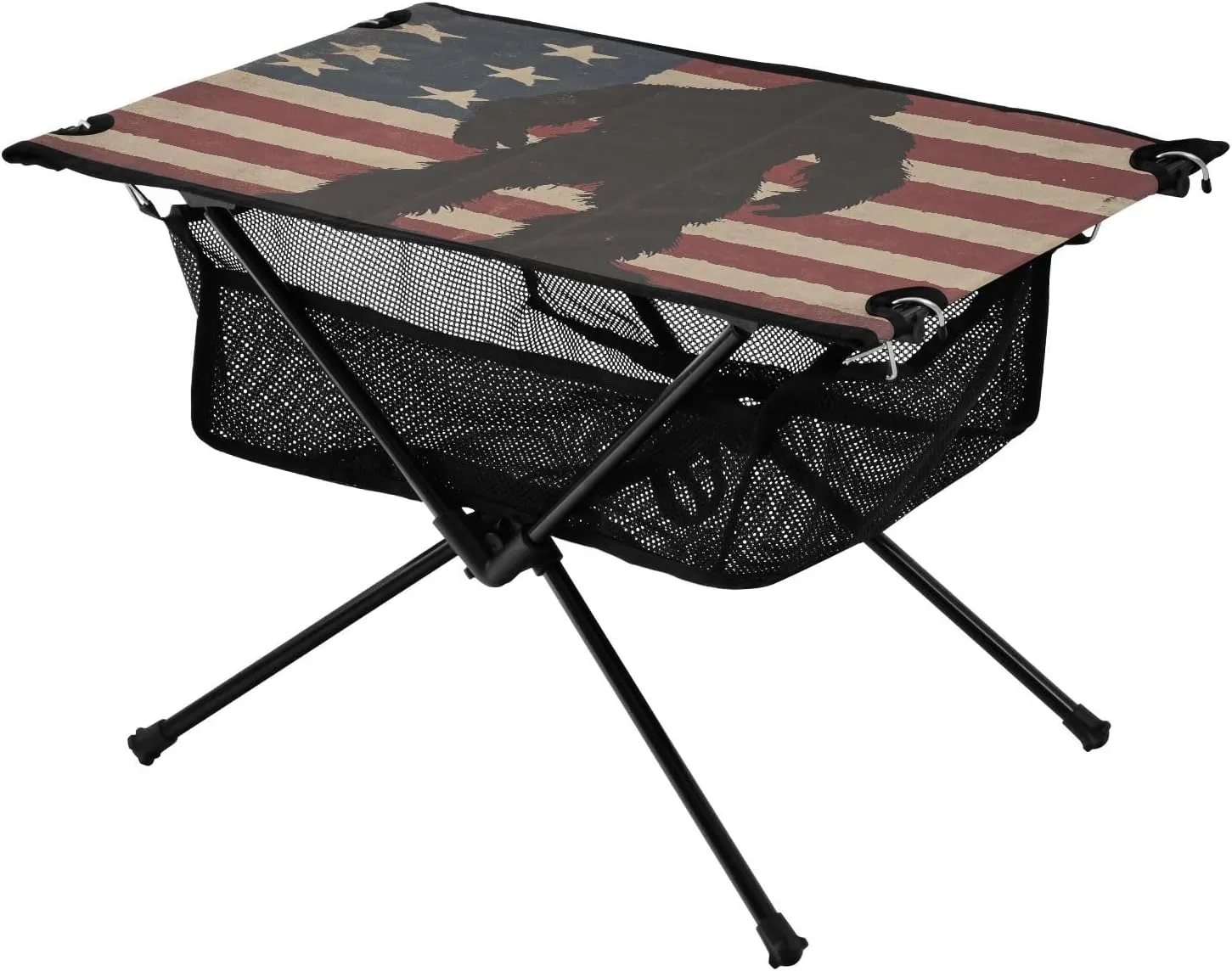 Camping Table Lightweight Portable Folding Table with Mesh Storage Net America Orangutan Silhouett Ideal for Camping Hiking Beach Picnic Travel Backyard