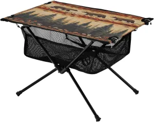 Camping Table Lightweight Portable Folding Table with Mesh Storage Net Bear Flowers Ideal for Camping Hiking Beach Picnic Travel Backyard