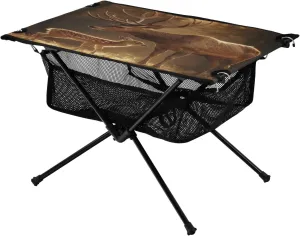 Camping Table Lightweight Portable Folding Table with Mesh Storage Net Big and Little Deer Ideal for Camping Hiking Beach Picnic Travel Backyard