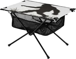 Camping Table Lightweight Portable Folding Table with Mesh Storage Net Bigfoot Grass Silhouette Ideal for Camping Hiking Beach Picnic Travel Backyard