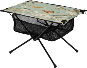 Camping Table Lightweight Portable Folding Table with Mesh Storage Net Butterfly Flower Bird Ideal for Camping Hiking Beach Picnic Travel Backyard