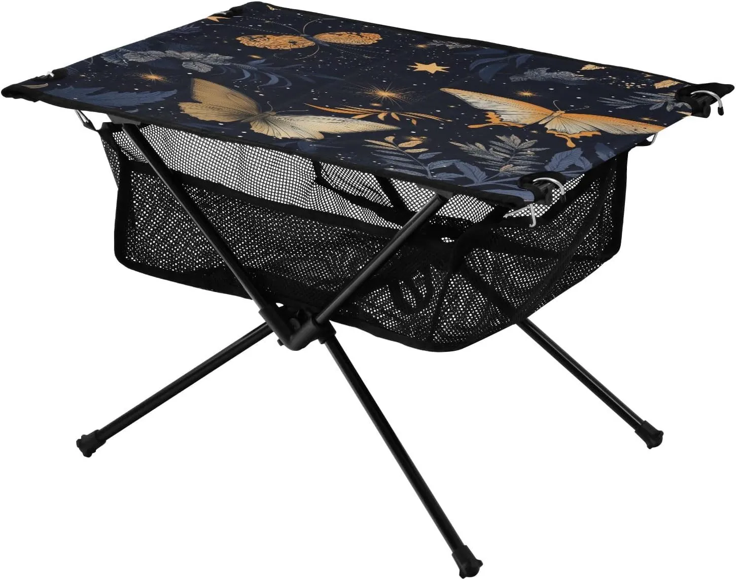 Camping Table Lightweight Portable Folding Table with Mesh Storage Net Butterfly Flower Star Ideal for Camping Hiking Beach Picnic Travel Backyard