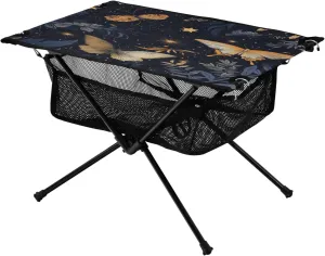 Camping Table Lightweight Portable Folding Table with Mesh Storage Net Butterfly Flower Star Ideal for Camping Hiking Beach Picnic Travel Backyard