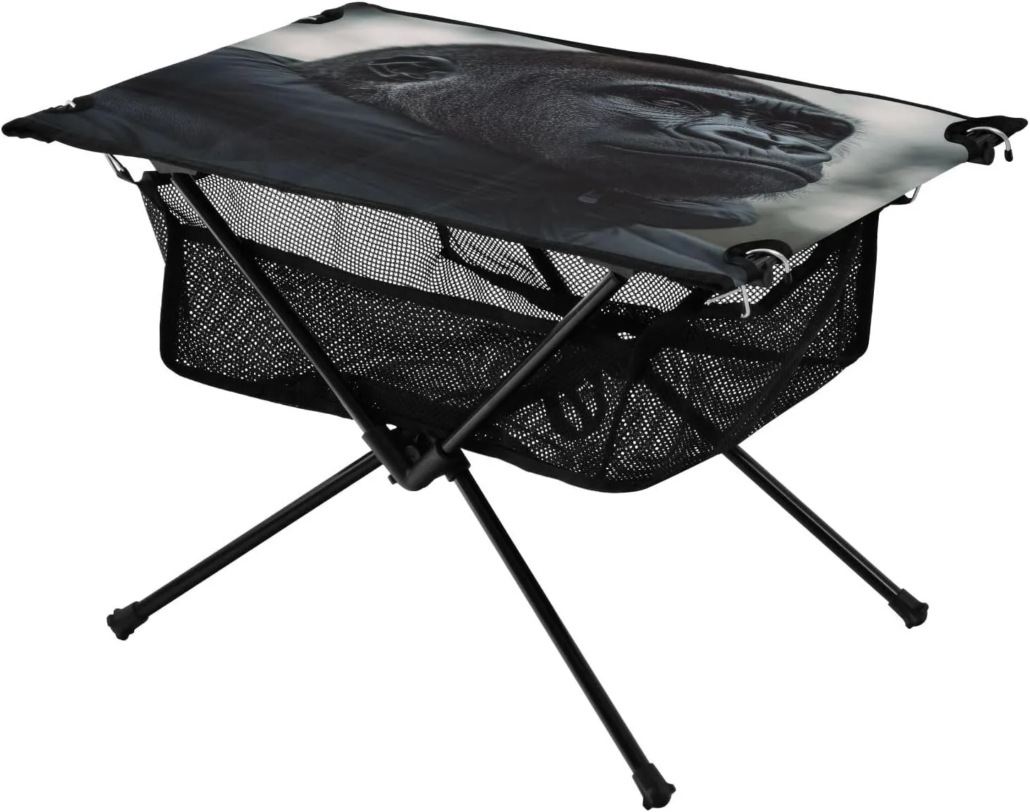 Camping Table Lightweight Portable Folding Table with Mesh Storage Net Close Up Orangutan Ideal for Camping Hiking Beach Picnic Travel Backyard