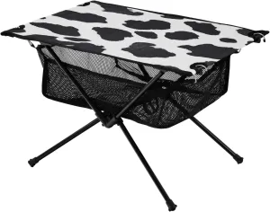 Camping Table Lightweight Portable Folding Table with Mesh Storage Net Cowhide Ideal for Camping Hiking Beach Picnic Travel Backyard
