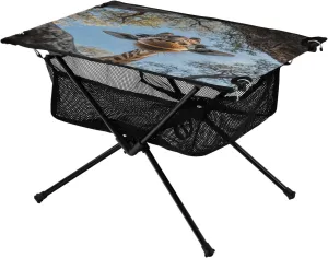 Camping Table Lightweight Portable Folding Table with Mesh Storage Net Eye Giraffe Animal Ideal for Camping Hiking Beach Picnic Travel Backyard