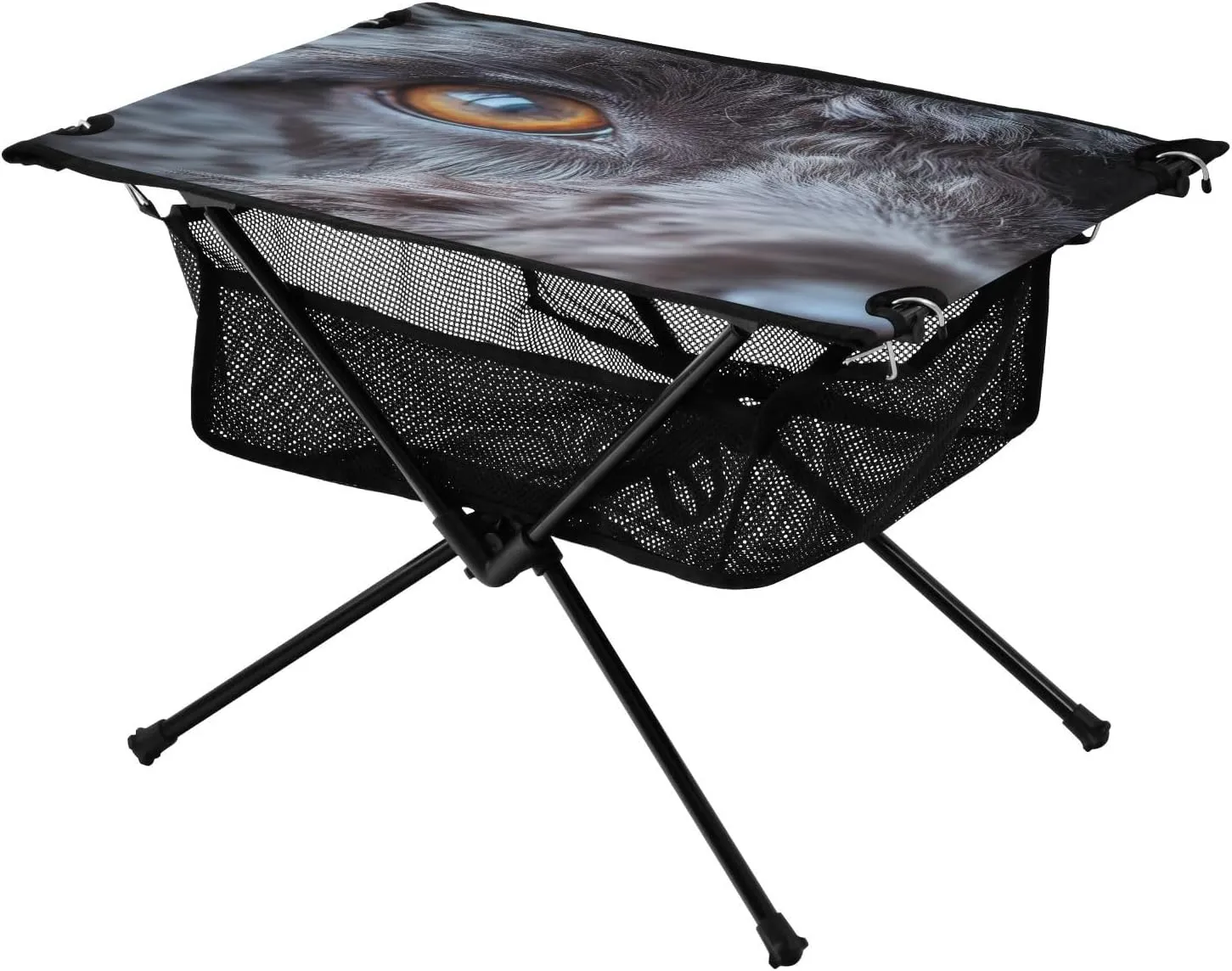 Camping Table Lightweight Portable Folding Table with Mesh Storage Net Labradoodle Dog Eye Ideal for Camping Hiking Beach Picnic Travel Backyard