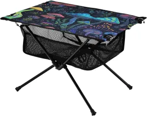 Camping Table Lightweight Portable Folding Table with Mesh Storage Net Mushroom Colour Ideal for Camping Hiking Beach Picnic Travel Backyard