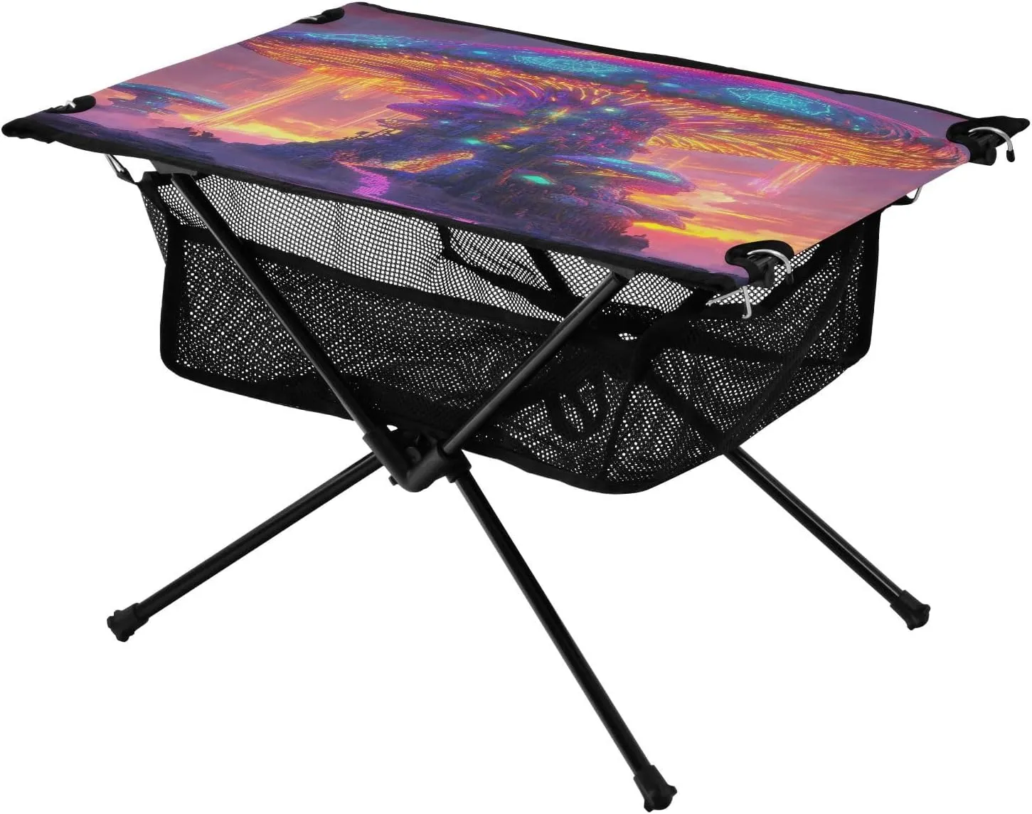 Camping Table Lightweight Portable Folding Table with Mesh Storage Net Mushroom Tree Ideal for Camping Hiking Beach Picnic Travel Backyard