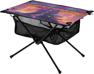 Camping Table Lightweight Portable Folding Table with Mesh Storage Net Mushroom Tree Ideal for Camping Hiking Beach Picnic Travel Backyard