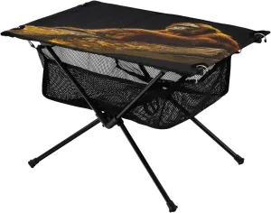 Camping Table Lightweight Portable Folding Table with Mesh Storage Net Orangutan Branch Ideal for Camping Hiking Beach Picnic Travel Backyard