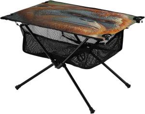 Camping Table Lightweight Portable Folding Table with Mesh Storage Net Orangutan Brown Close Up Ideal for Camping Hiking Beach Picnic Travel Backyard