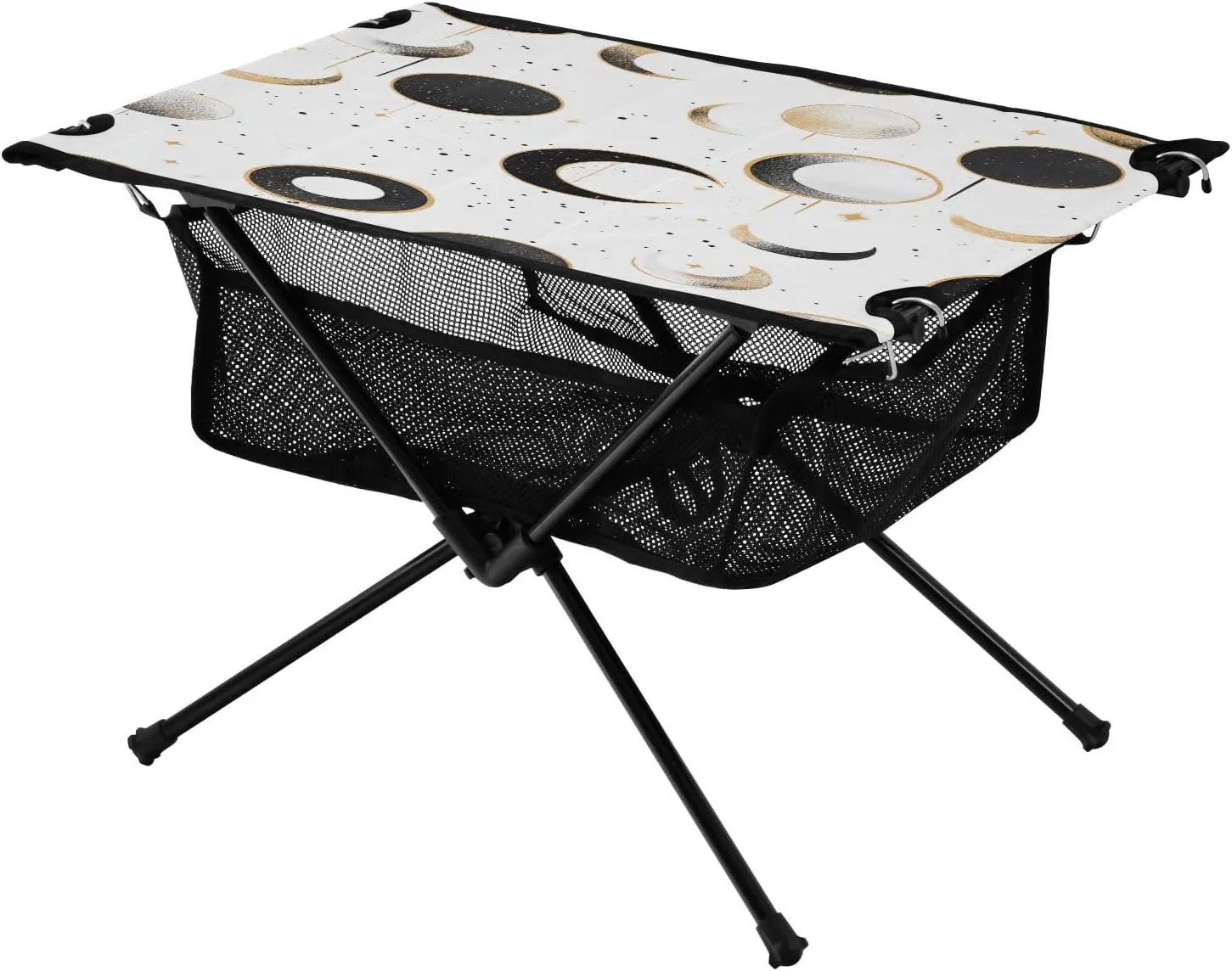 Camping Table Lightweight Portable Folding Table with Mesh Storage Net Star Moon Ideal for Camping Hiking Beach Picnic Travel Backyard