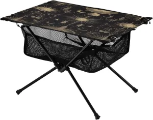 Camping Table Lightweight Portable Folding Table with Mesh Storage Net Star Moon Sun Ideal for Camping Hiking Beach Picnic Travel Backyard