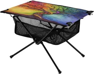 Camping Table Lightweight Portable Folding Table with Mesh Storage Net Tree Bend Ideal for Camping Hiking Beach Picnic Travel Backyard
