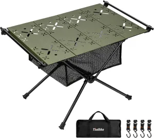 Camping Table,Outdoor Folding Table,Lightweight Portable Camping Side Table with Hollow Pattern,Ultralight Aluminum Beach Table with Carry Bag for Outdoor Cooking,Picnic,Camp,Boat,Travel