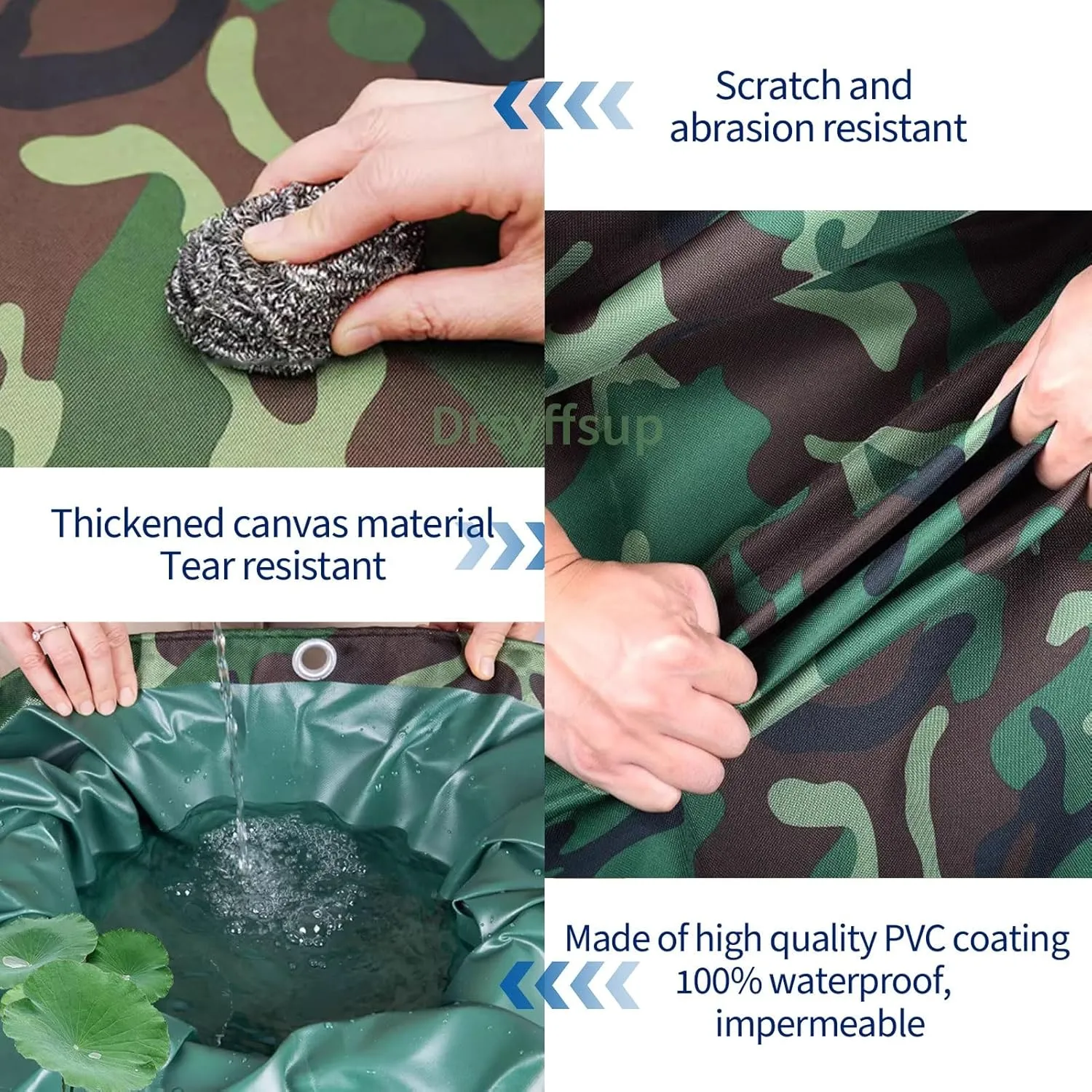Camping Tarp, 450g/m² Rainproof Canopy Tent Cover 0.45mm Thick Canvas Tarp Sheet for Camping, Garden, Gazebo, Trailer - Camouflage s with Reinforcement Edge(1x2m)