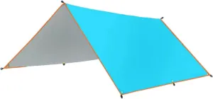 Camping Tarp Awning Canopy, Waterproof Rainproof Compact Tent Tarp Camping Canopy for Barbecue Travel Hiking Picnic, Blue