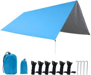 Camping Tarp, Camping Awning, Hammock Tarp with Storage Bag, Easy to Set Up Protective Tarp for Garden Picnic, Beard