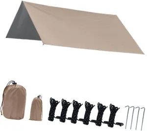 Camping Tarp Shelter Ultralight Compact Portable Camping Canopy Tent Tarp for Hiking Travel Beach Barbecue Outdoor Activities