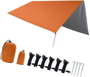 Camping Tarp Tent Tarp Waterproof Rainproof Rain Shelter Camping Canopy for Garden, BBQ, Travel, Hiking, Outdoor Activities