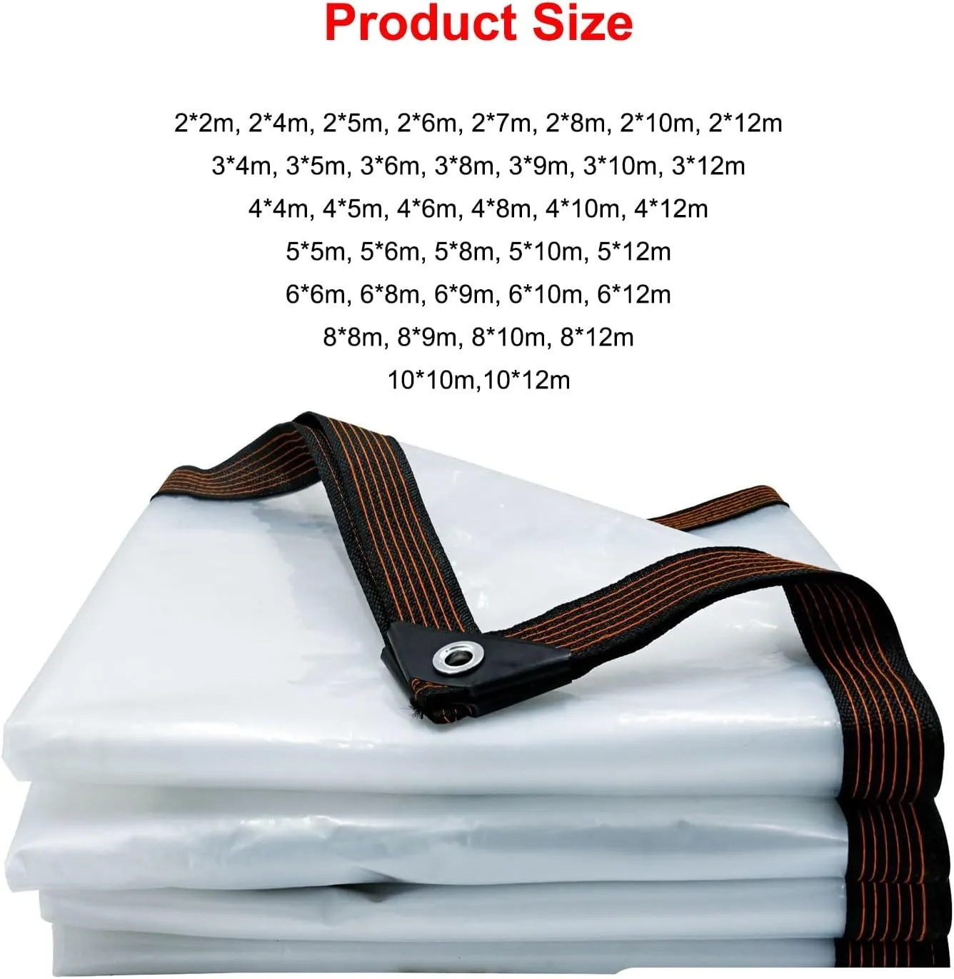 Camping Tarp Under Tent, Tarps Heavy Duty Waterproof, Transparent Tarpaulin, Waterproof Polyethylene Tarpaulin, for Greenhouse Tarpaulin, Outdoor Curtains, Pavilion Side Walls