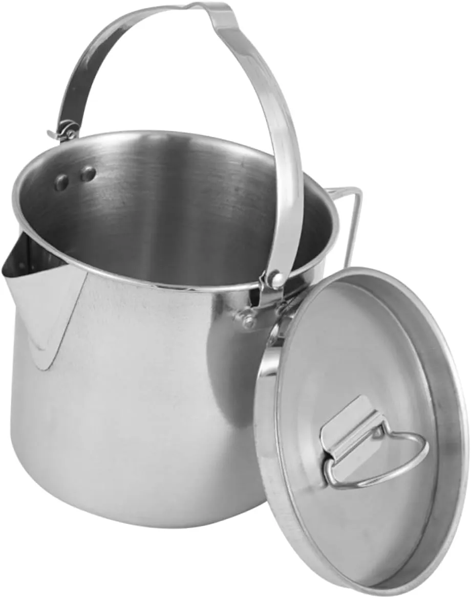 Camping Tea Pot Large Capacity Stainless Steel Kettle Whistle Outdoor Cooking Tool