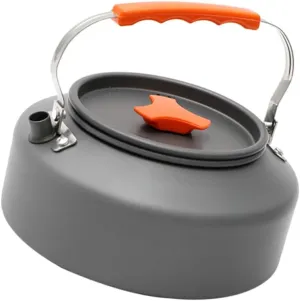 Camping Teapot Outdoor Kettle with Folding Handle Lightweight and Durable Design for Boiling Water and Making Tea Picnics and Camping Trips