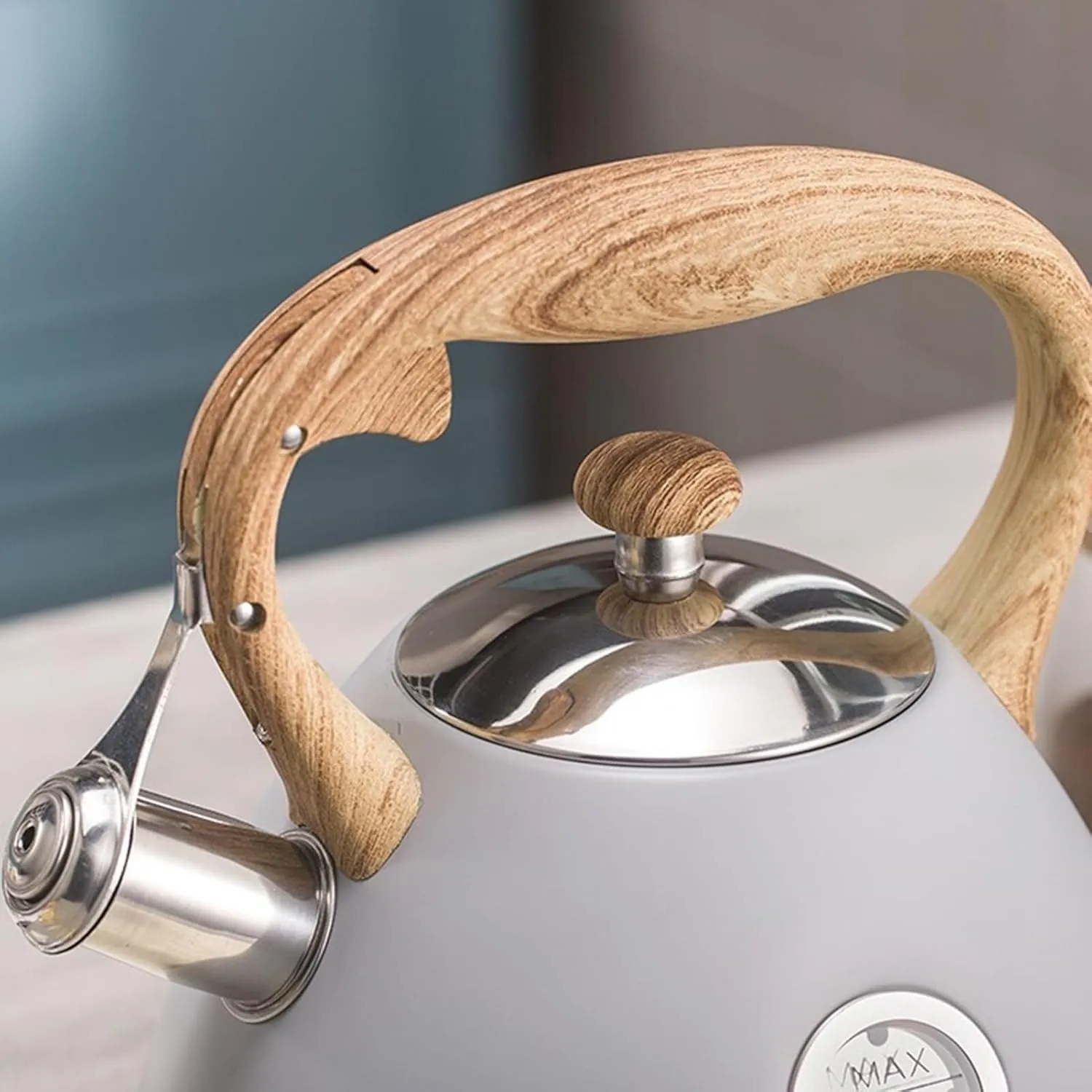 Camping Teapot, Stainless Steel Tea Kettle for Stove Top, Food Grade Teapot Loud Whistling for Coffee, Milk etc, Gas Electric Applicable