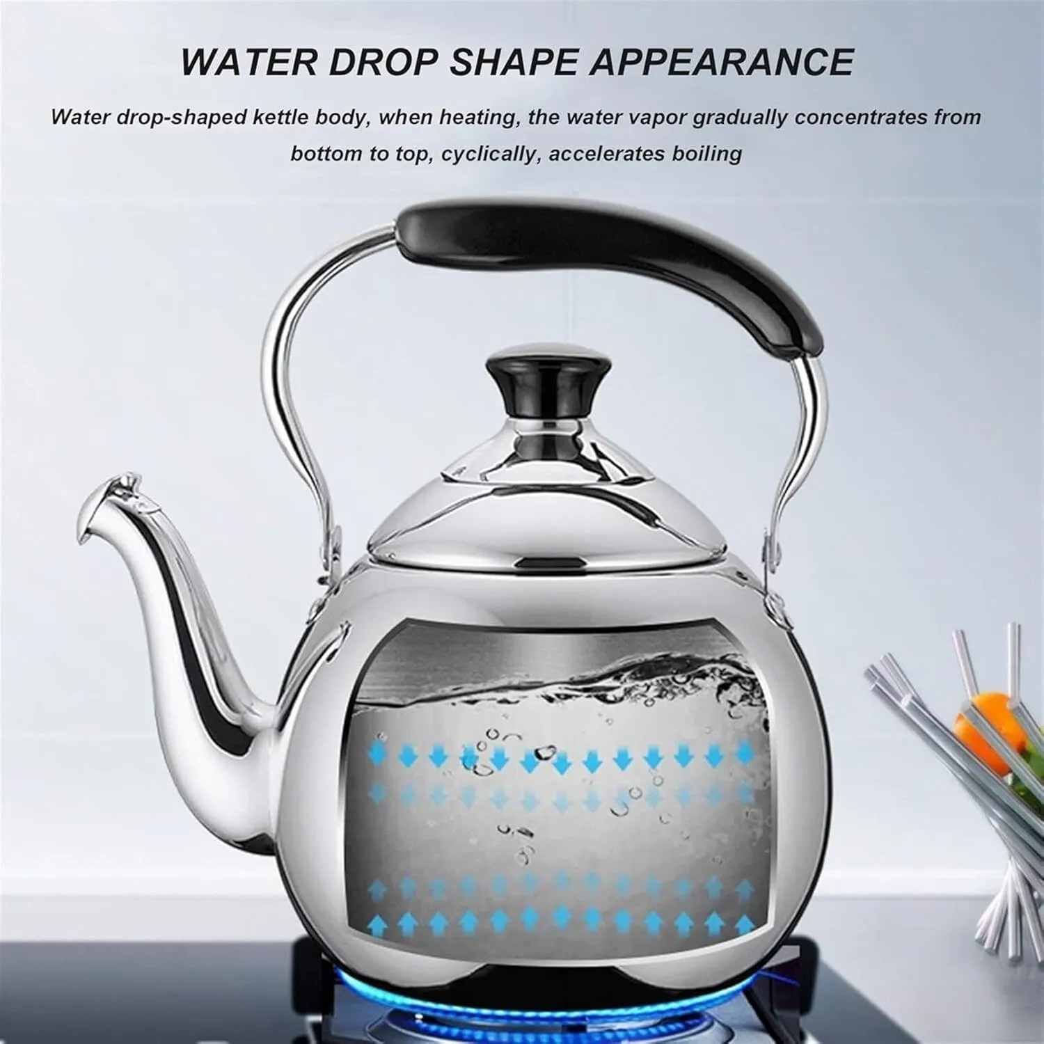Camping Teapot, Tea kettle for Stove Top, 304 Stainless Steel Teapot, Whistling Tea Pot for Coffee, Milk Etc, Gas Electric Applicable(5L)