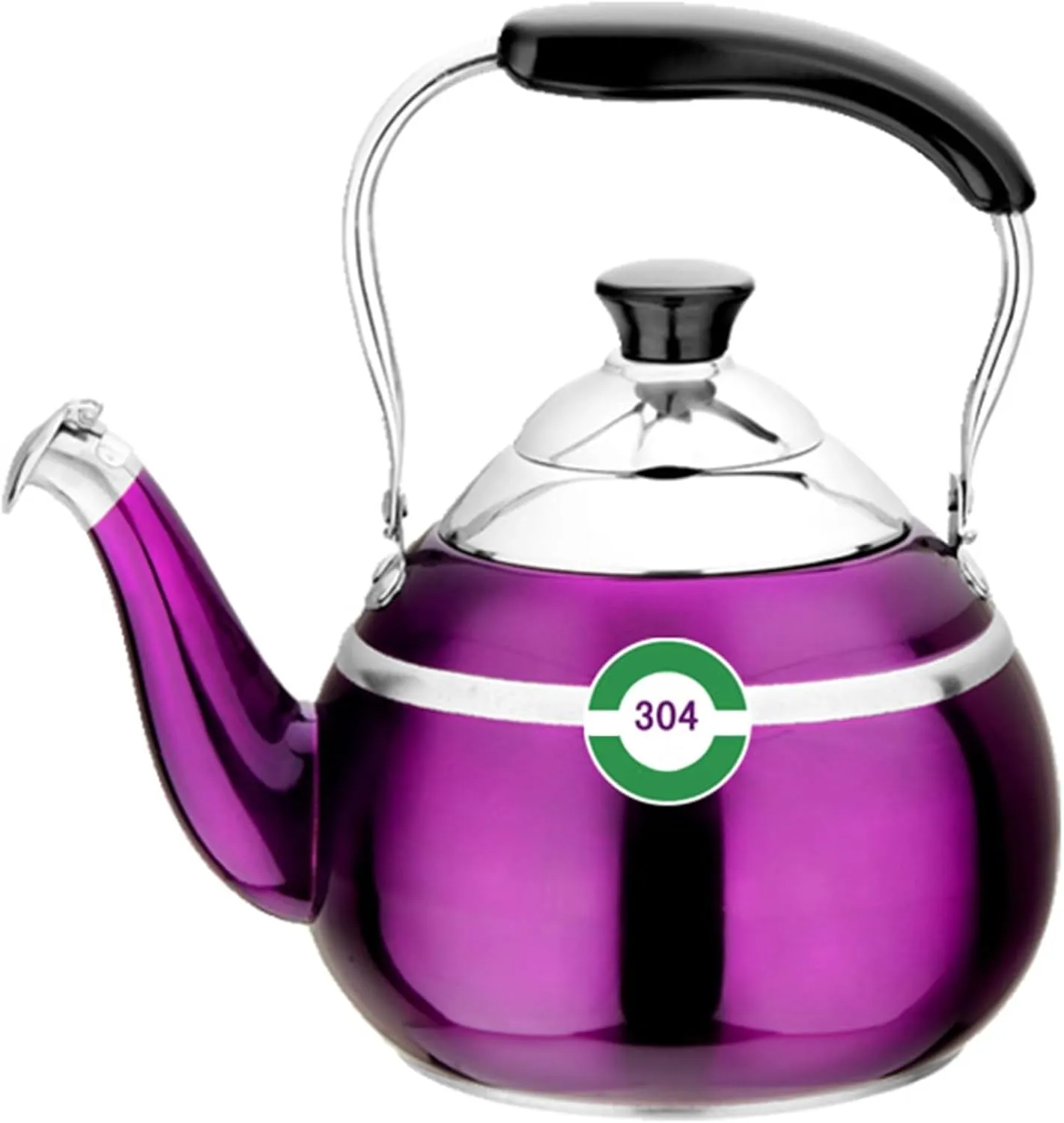 Camping Teapot, Tea kettle for Stove Top, 304 Stainless Steel Teapot, Whistling Tea Pot for Coffee, Milk Etc, Gas Electric Applicable(5L)