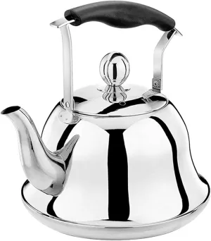 Camping Teapot, Tea Kettle for Stovetop, Loud Whistling with Cool Grip Ergonomic Handle Food Grade Stainless Steel Teakettle for Tea, Coffee, Milk(3L)