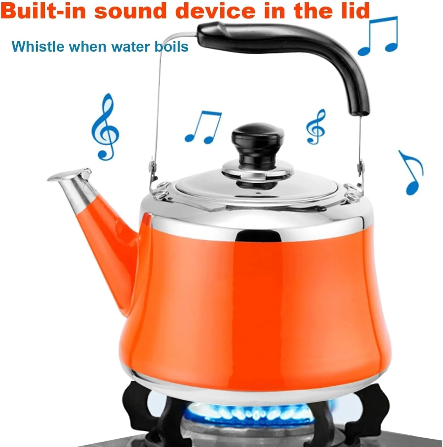 Camping Teapot, Tea Kettle with Infuser, Tea Pot Stovetop, Whistling Kettle for Gas Stove Induction Cooker(1L)