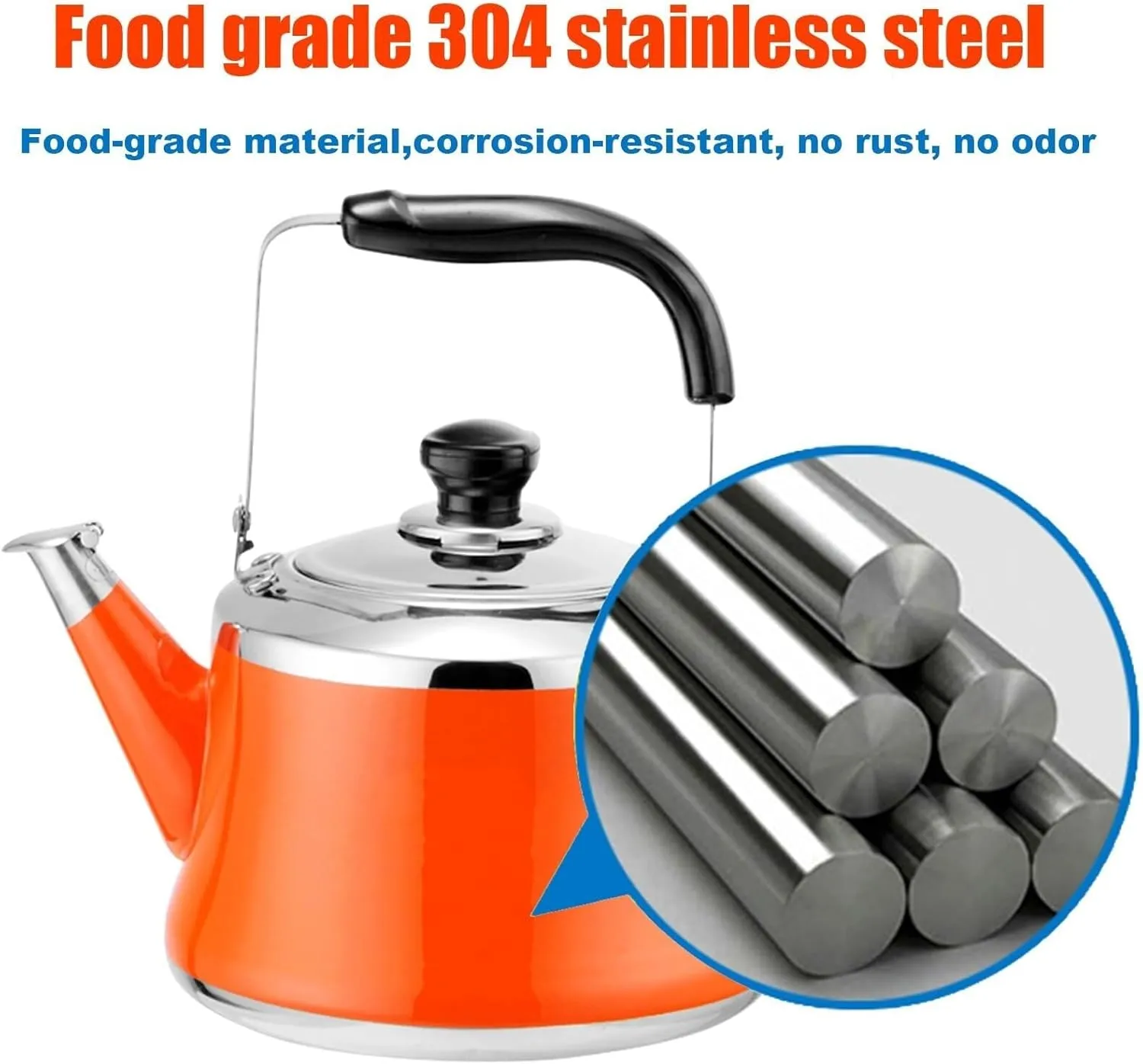 Camping Teapot, Tea Kettle with Infuser, Tea Pot Stovetop, Whistling Kettle for Gas Stove Induction Cooker(1L)