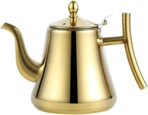 Camping Teapot, Tea Kettle with Infusers for Loose Tea Stainless Steel Water Kettle with Filter Coffee Pot(1.5L)