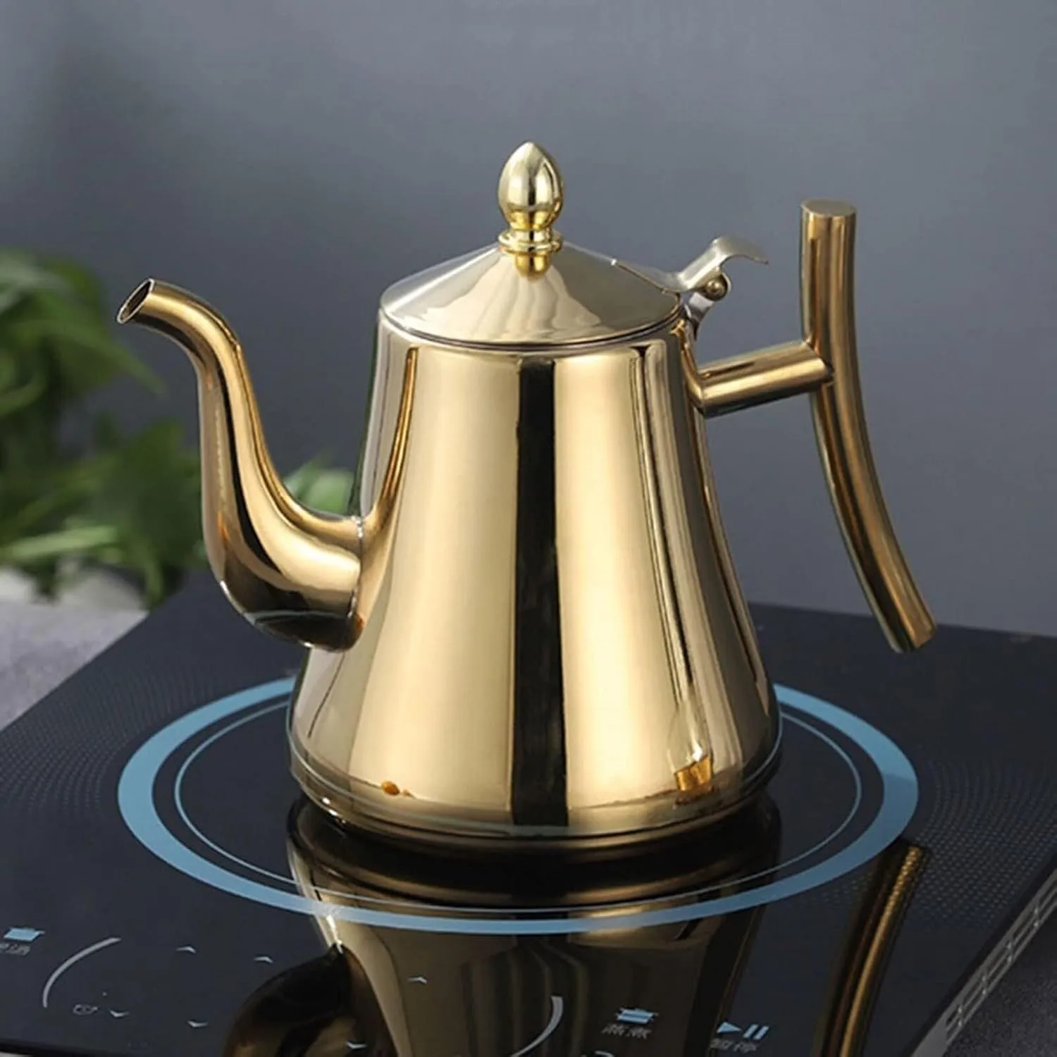Camping Teapot, Tea Kettle with Infusers for Loose Tea Stainless Steel Water Kettle with Filter Coffee Pot(1.5L)