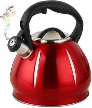 Camping Teapot, Whistling Stainless Steel Tea Kettle Stovetop, 3.2 Quart Loud Whistle Food Grade for Coffee, Milk, Gas Electric Applicable